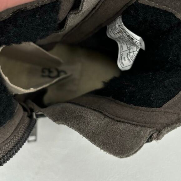 UGG Wilde Moto Buckle Boots Women's Size 5.5 Waterproof Leather Suede Wool - Picture 6 of 14